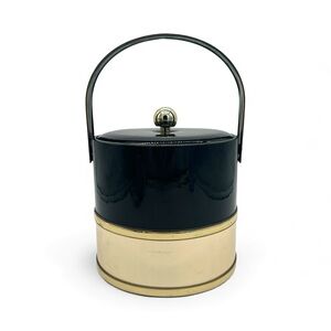 Retro MCM, Georges Briard, black and gold ice bucket